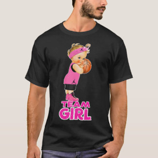 Basketball Team Girl Baby Shower Gender Reveal Par T-Shirt