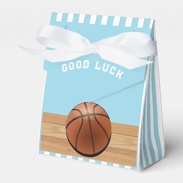 Basketball Team Light Blue Favour Box (Front Side)