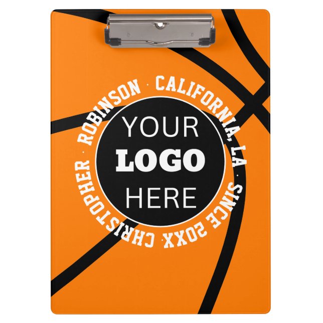 Basketball Team Logo & Custom Text Clipboard (Front)