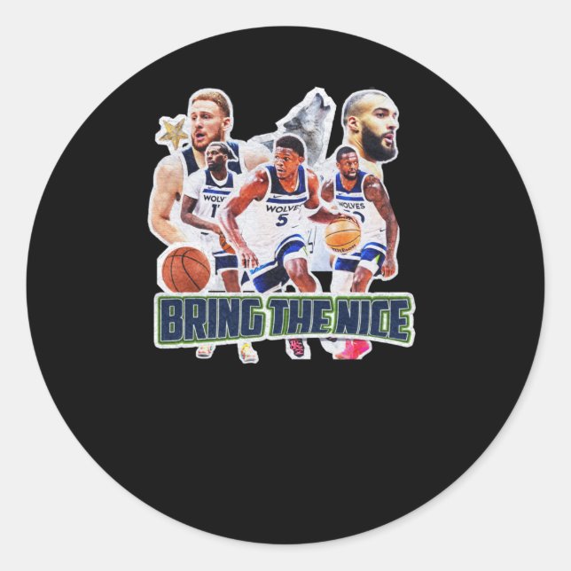 Basketball Team Minnesota Squad Design 1  Classic Round Sticker (Front)