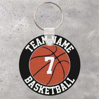 Basketball Team Name and Player Number Custom Key Ring
