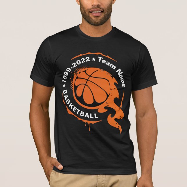 Basketball Team Name. Personalise T-Shirt (Front)