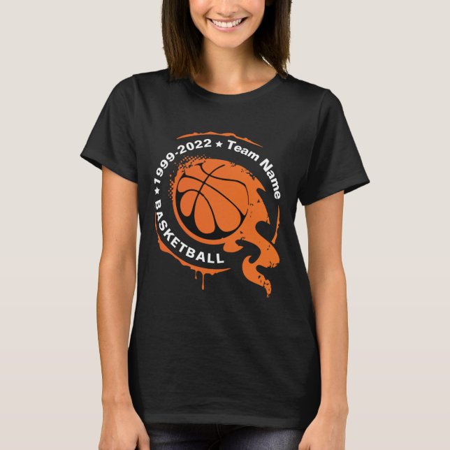 Basketball Team Name. Personalise T-Shirt (Front)