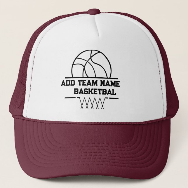 Basketball Team Name,Personalised basketball Trucker Hat (Front)