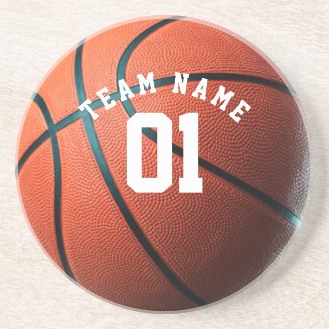 BASKETBALL Team PERSONALISED Name Coaster (Front)