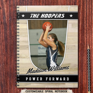 Basketball Team Player Keepsake In Black Spiral Notebook