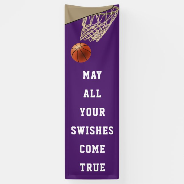 Basketball Team Purple Banner (Vertical)