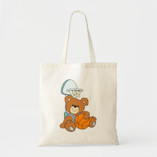 Basketball Teddy Bear Tote Bag
