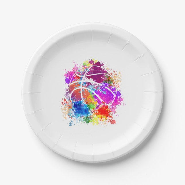 Basketball Teenagers Girls Teens Women Baller Dunk Paper Plate (Front)