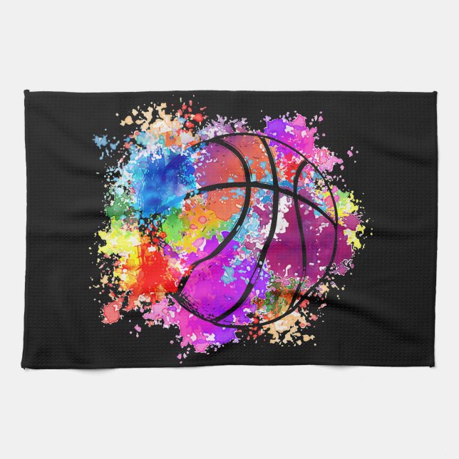 Basketball Teenagers Girls Teens Women Baller Dunk Tea Towel (Horizontal)