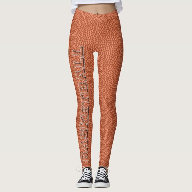Basketball Text and Texture Leggings (Front)