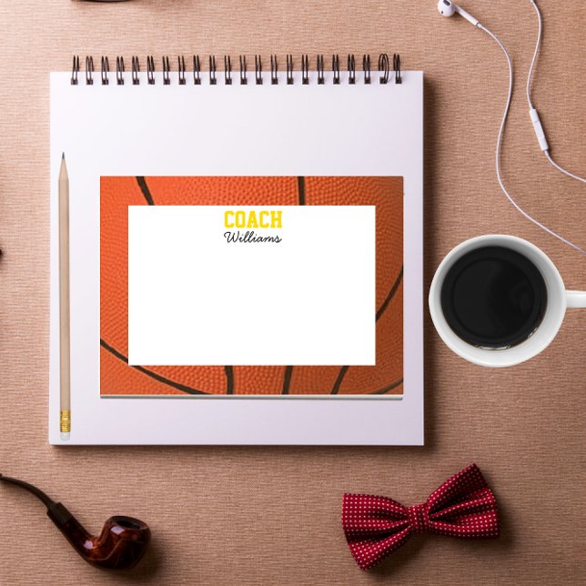 Basketball Texture Personalised Coach Post-it Notes (Creator Uploaded)