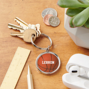Basketball Texture Personalised Keychain
