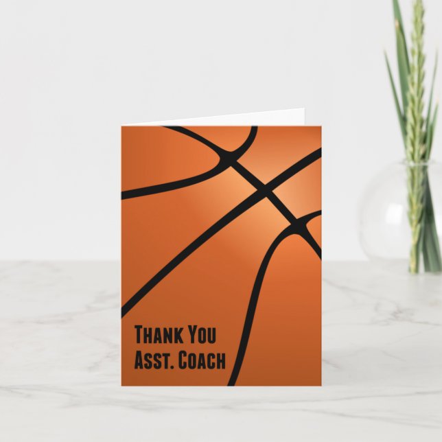 Basketball Thank You Assistant Coach, Blank Inside (Front)