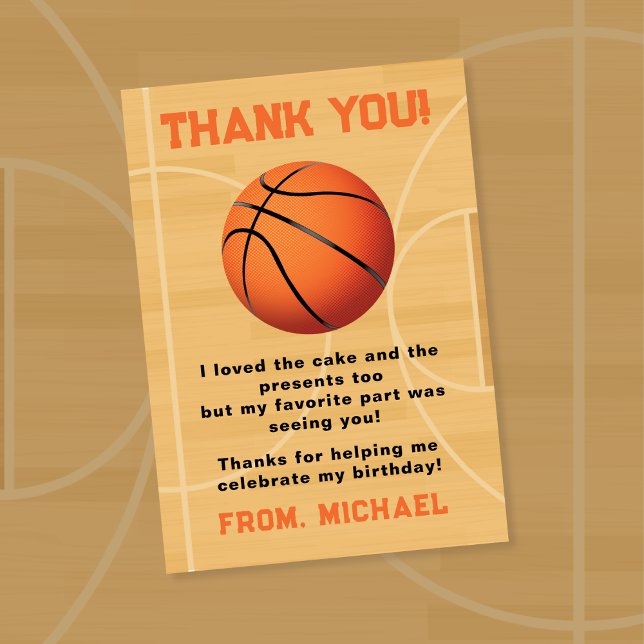 Basketball  thank you card (Basketball Thank You Card)
