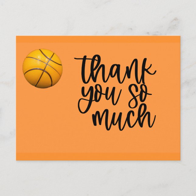 Basketball Thank you card with basketball (Front)