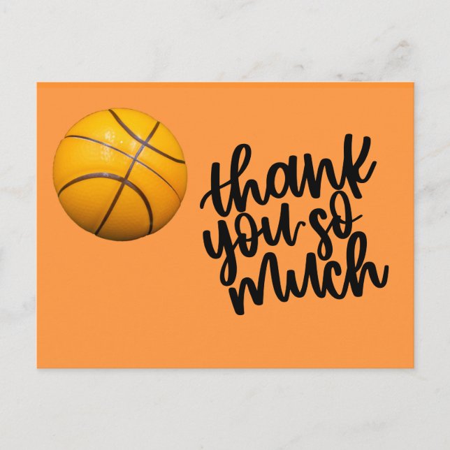 Basketball Thank you card with basketball (Front)