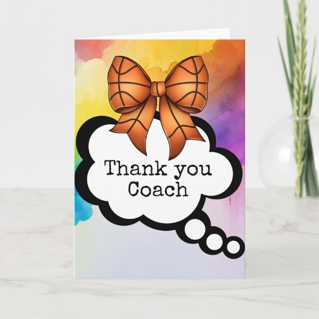 Basketball thank you coach   card (Front)