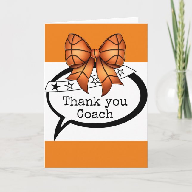 Basketball thank you coach   card (Front)