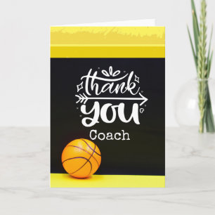 Basketball thank you coach   card