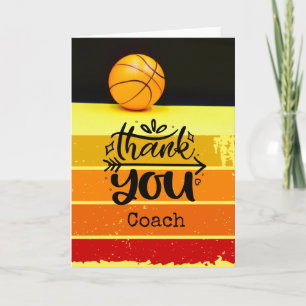 Basketball thank you coach card