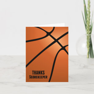 Basketball Thanks Scorekeeper Customisable Blank Thank You Card