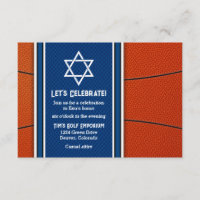 Basketball Theme Bar Mitzvah Reception Invite