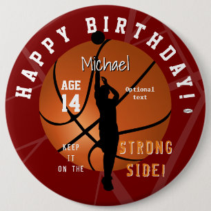 Basketball Theme Birthday ButtonHAMbyWG 6 Cm Round Badge