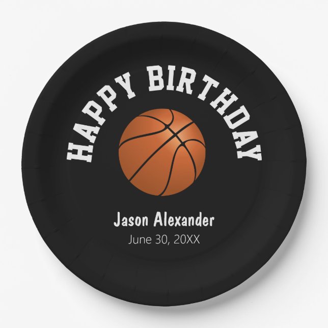 Basketball Theme Birthday Party Plates Tableware (Front)