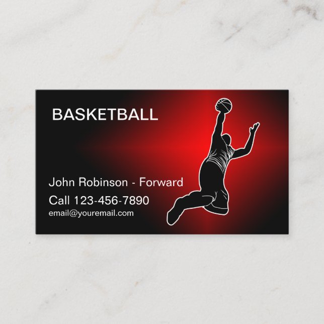 Basketball Theme Cool Business Cards (Front)