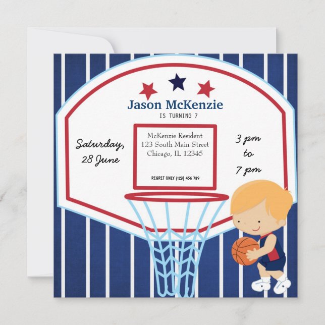 Basketball theme invitation (Front)