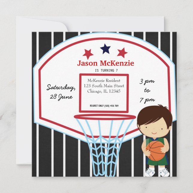 Basketball theme invitation (Front)