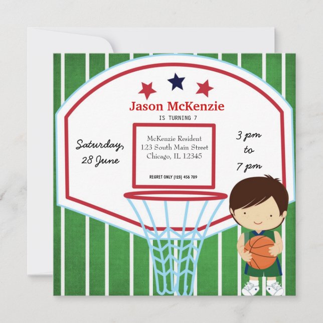 Basketball theme invitation (Front)