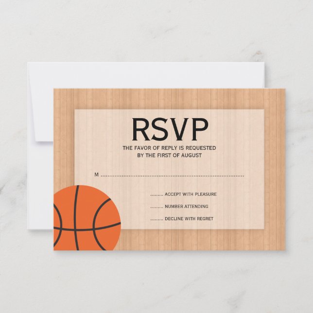 Basketball Themed Bar Mitzvah RSVP Card (Front)