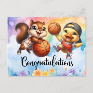 Basketball themed for Congratulations Postcard