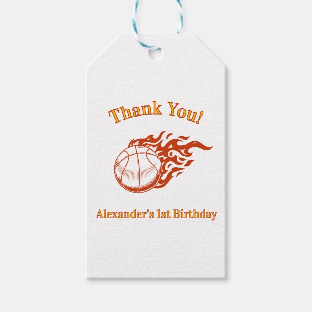 Basketball themed  gift tags (Front)