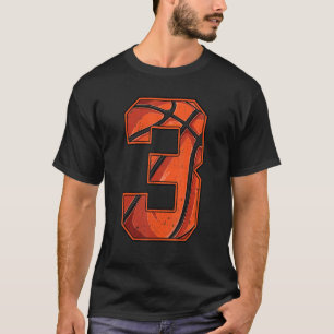 Basketball Third 3rd Birthday Boy Girl Three 3 Yea T-Shirt