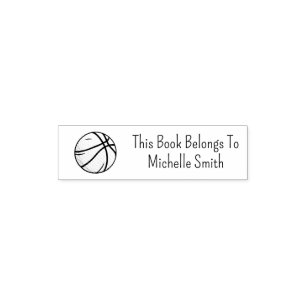 Basketball This Book Belongs To Personalised Self-inking Stamp