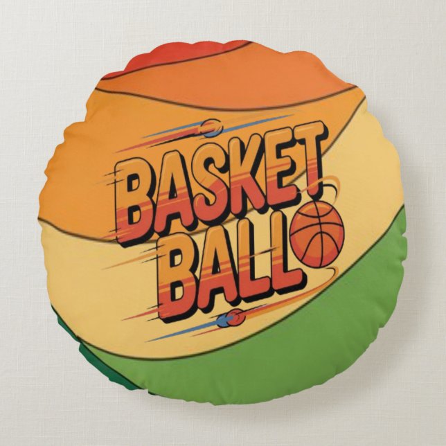 Basketball Thrill Round Cushion (Front)