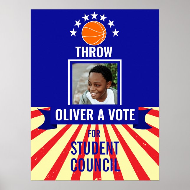 basketball Throw Vote Sports-Themed Voting Poster  (Front)