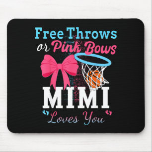 Basketball throws pink bows mimi loves you mouse pad