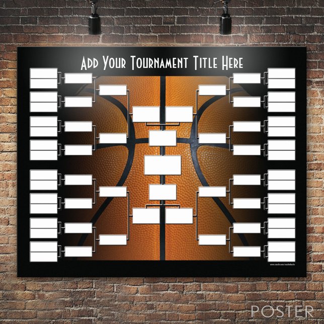 Basketball Tournament Bracket Poster (Custom Tournament Bracket)