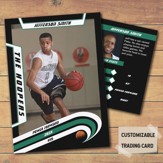 Basketball Trading Card in Lively Green Black (Unleash the Future of Basketball Collectibles with the Basketball Trading Card in Lively Green Black)