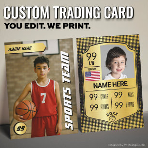 Basketball Trading Card Player Stats Shield Card 