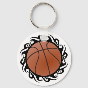 basketball. tribal. key ring