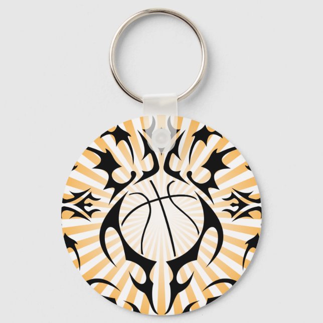 basketball. tribal. key ring (Front)