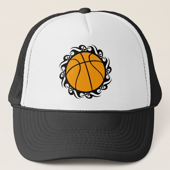 basketball. tribal. trucker hat (Front)