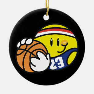 Basketball Tshirts and Gifts Ceramic Tree Decoration