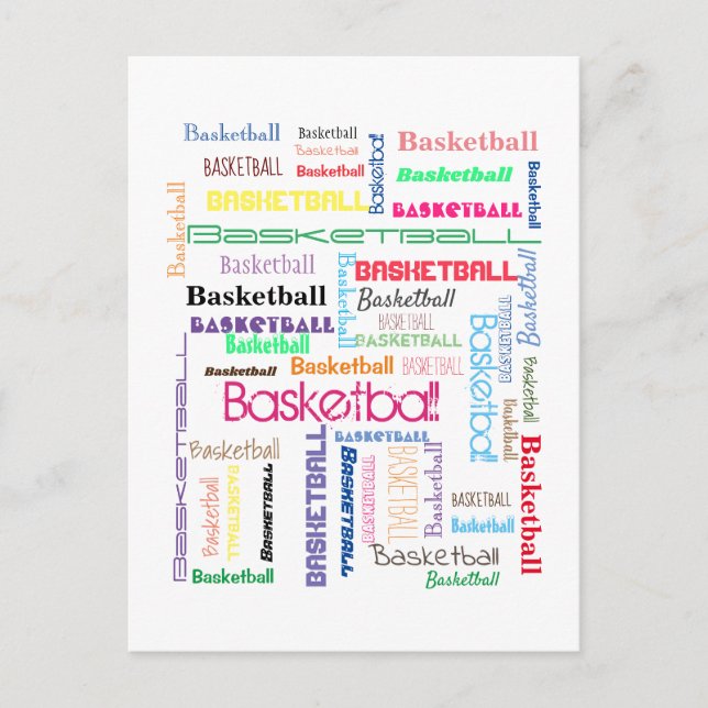 Basketball Typography Postcard (Front)