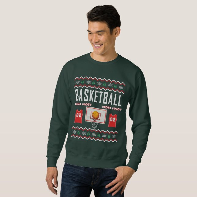 Basketball Ugly Christmas Sweater (Front Full)